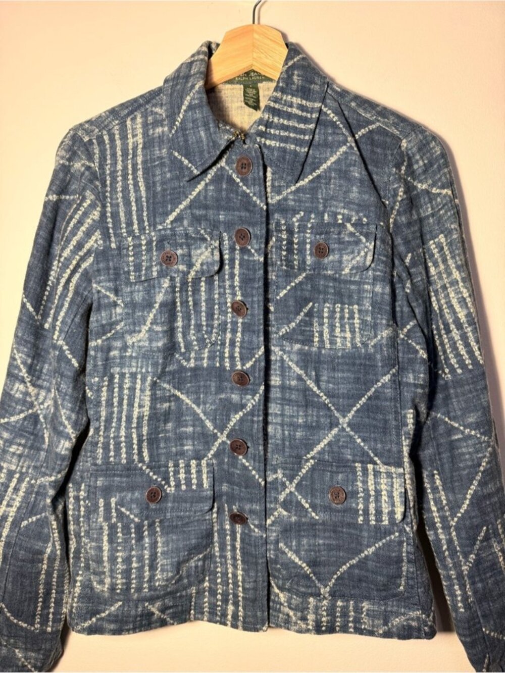 Ralph Lauren Indigo Quilted Denim Jacket size S - Picture 6 of 7